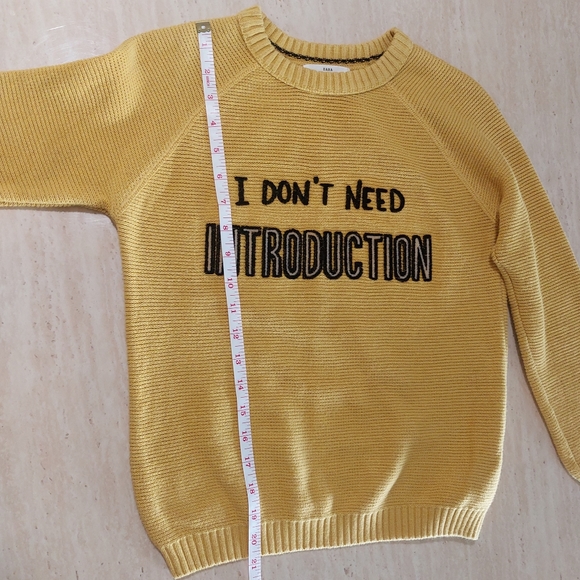 Zara Kids Collection The Knit Wear No Introduction Mustard Yellow Sweater Size 9 - Picture 8 of 9